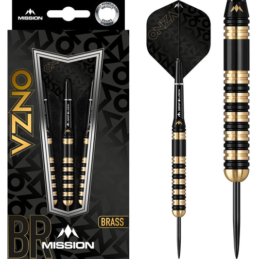 Mission Onza Darts - Steel Tip Brass - M3 - Black & Gold 23g