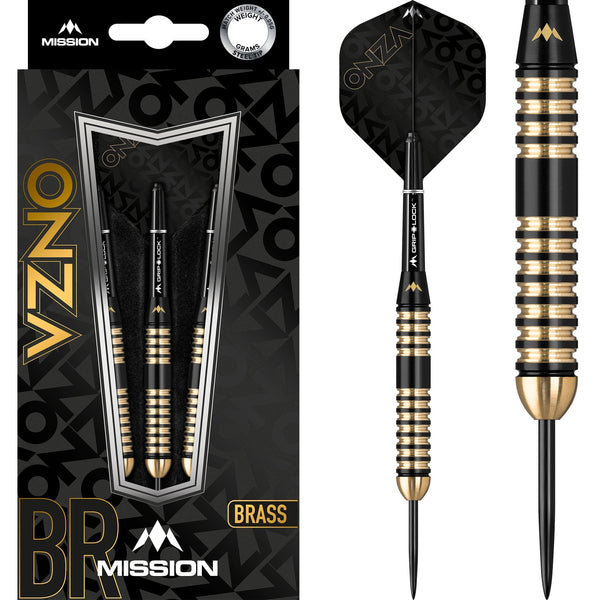 Mission Onza Darts - Steel Tip Brass - M4 - Black & Gold