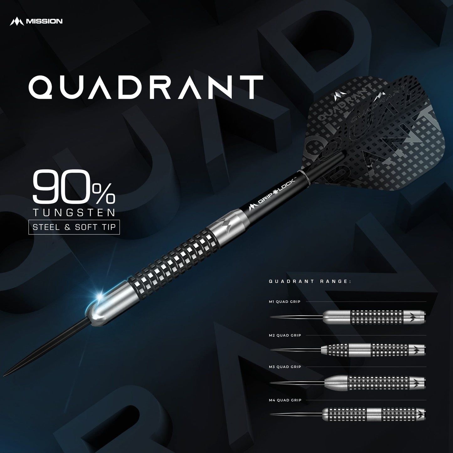 *Mission Quadrant Darts - Steel Tip - M4 - Quad Grip