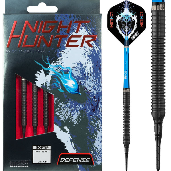 One80 Night Hunter Darts - Soft Tip - Black - Defense