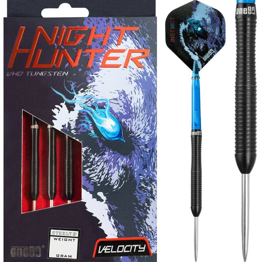 One80 Night Hunter Darts - Soft Tip - Black - Velocity 16g