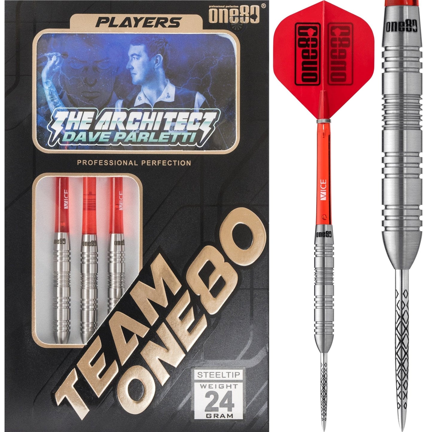 One80 Dave Parletti Darts - Steel Tip - The Architect - 24g 24gPERS