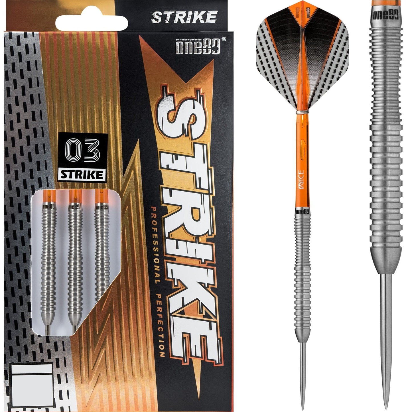One80 Strike Darts - Steel Tip - S3 - Ringed 22g