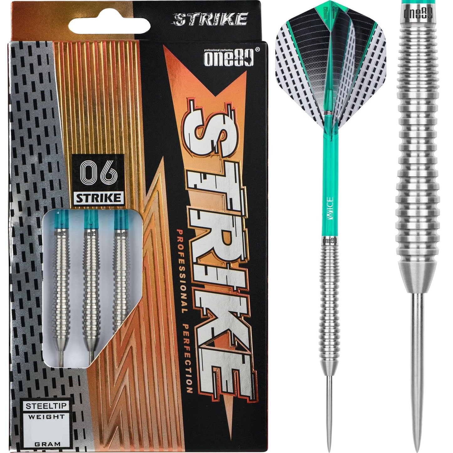 One80 Strike Darts - Steel Tip - S6 - Ringed 22g