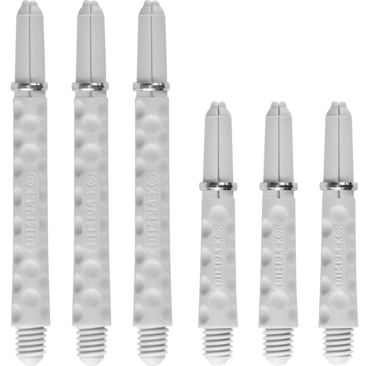 Harrows Dimplex Shafts - Dart Stems - with Rings - White
