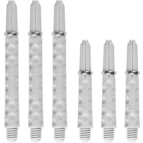 Harrows Dimplex Shafts - Dart Stems - with Rings - White