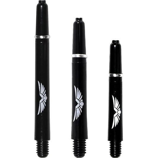 Shot Eagle Claw Dart Shafts - with Machined Rings - Strong Polycarbonate Stems - Black
