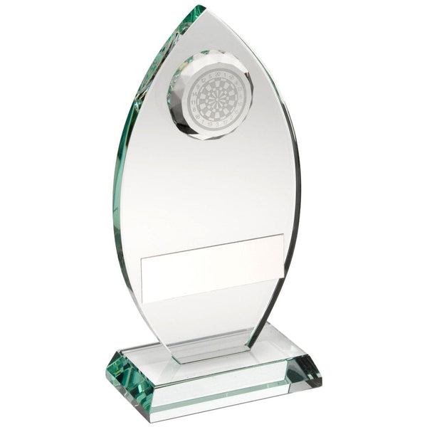 *Glass Award - Jade Glass Trophy - with Dartboard