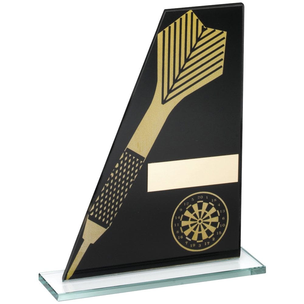 Glass Award - Black Glass with Dart and Dartboard