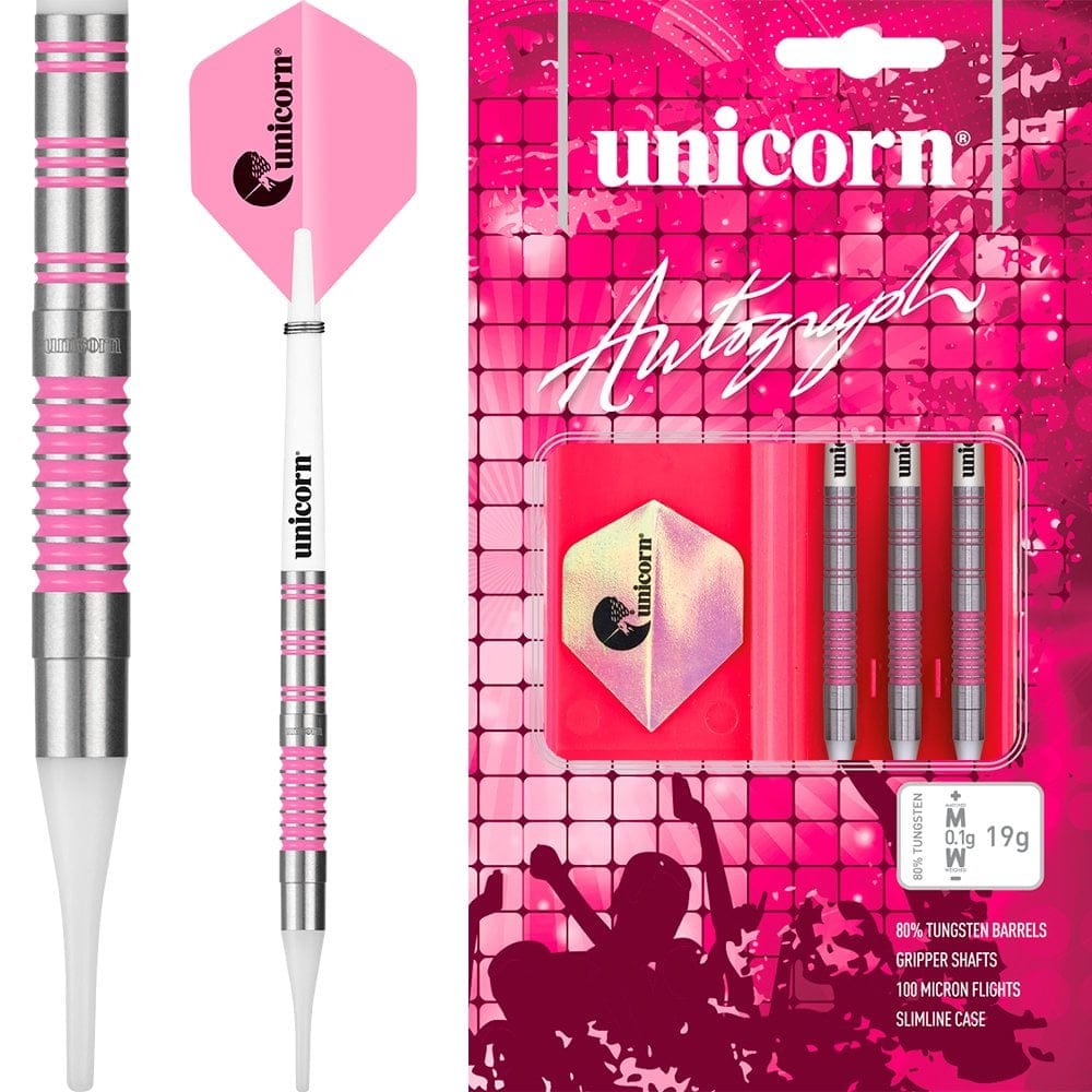 Unicorn Autograph Darts - Soft Tip Tungsten - Pink 19g