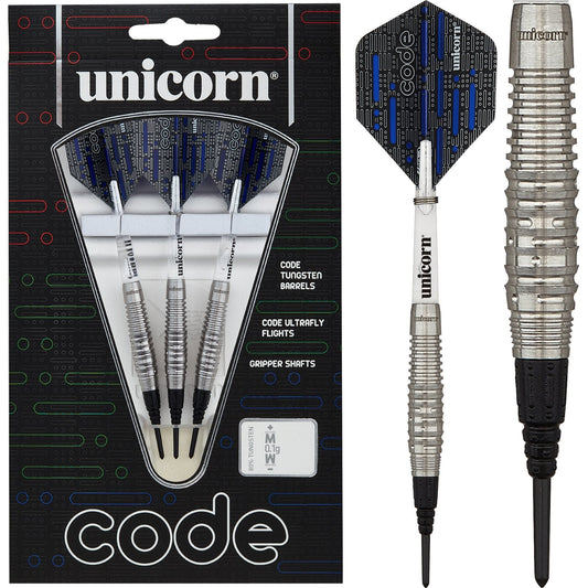 *Unicorn Code Darts - Soft Tip - Code Grip Pattern - Blue 20g