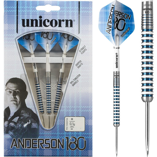 Unicorn Anderson 180 Darts - Steel Tip - Gary Anderson - Special Edition 23g