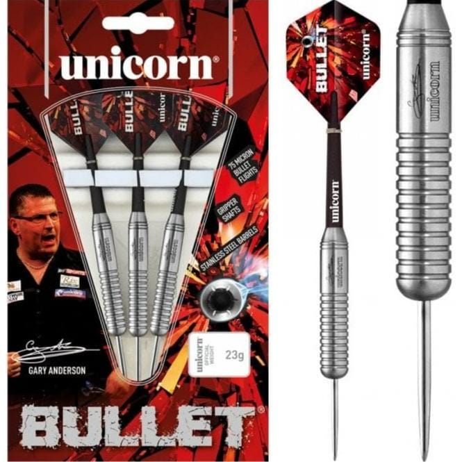 Unicorn Bullet Darts - Steel Tip Stainless Steel - Gary Anderson 2