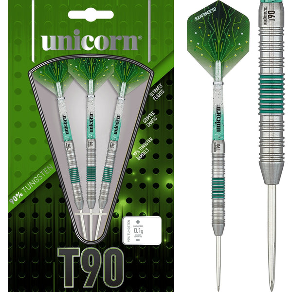 Unicorn T90 Darts - Steel Tip - Core XL - S2 - Green