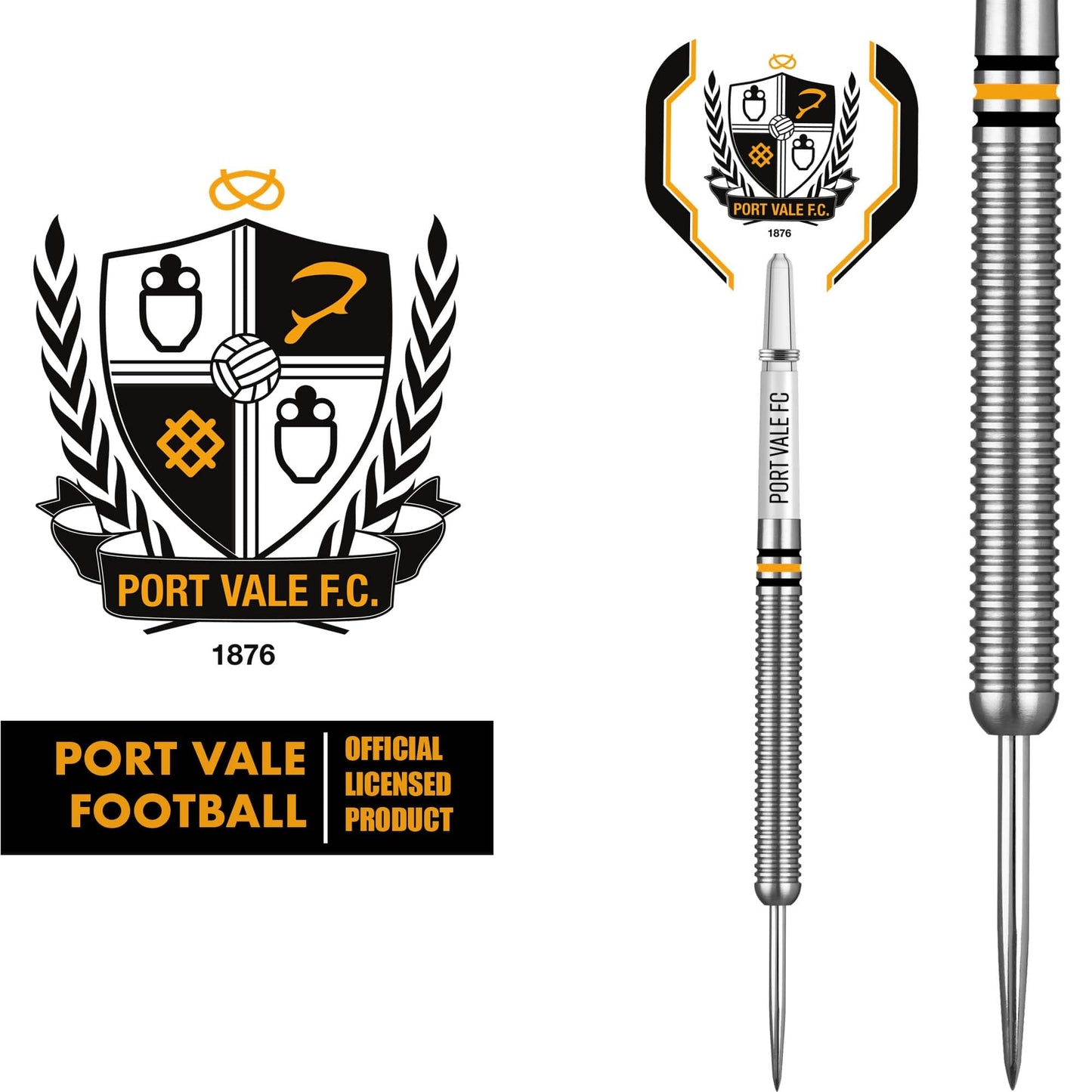 Port Vale FC - Official Licensed - The Valiants - Steel Tip Darts - Tungsten - 24g 24g