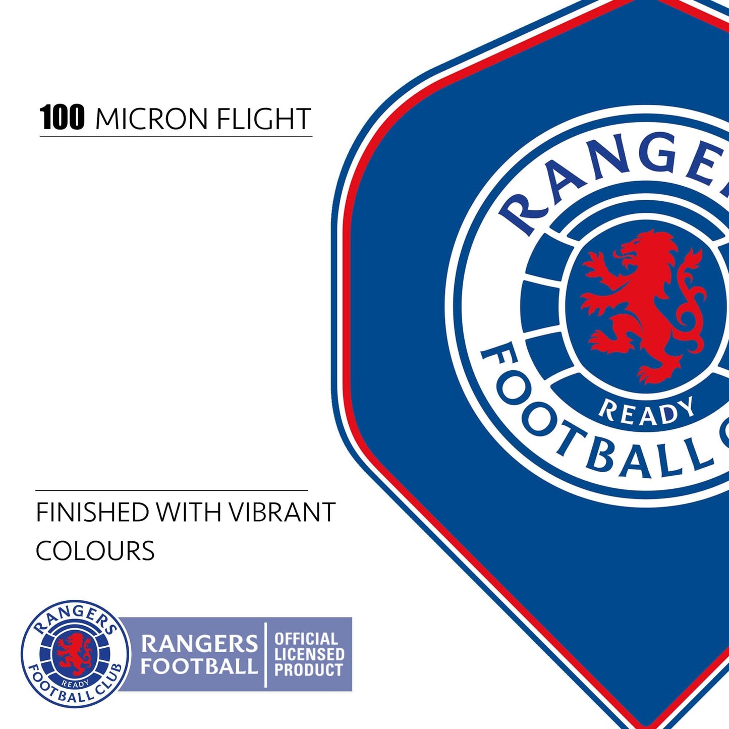 Rangers FC Dart Flights - 100 Micron - No2 - Std - RFC - F1 - Crest