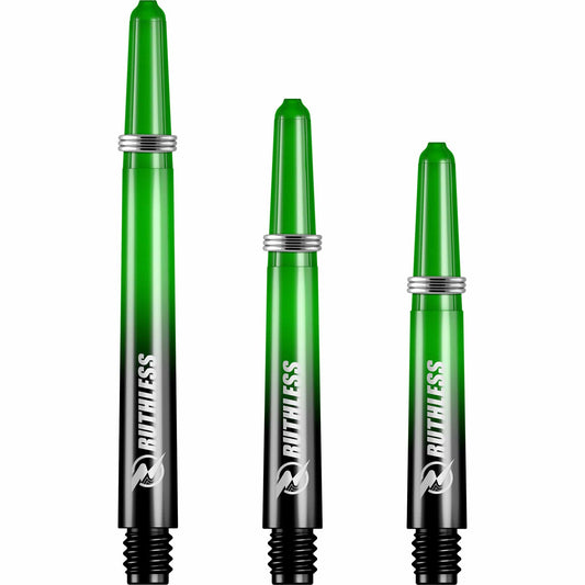 Ruthless Deflectagrip Plus Dart Shafts - Polycarbonate Stems with Springs - Green