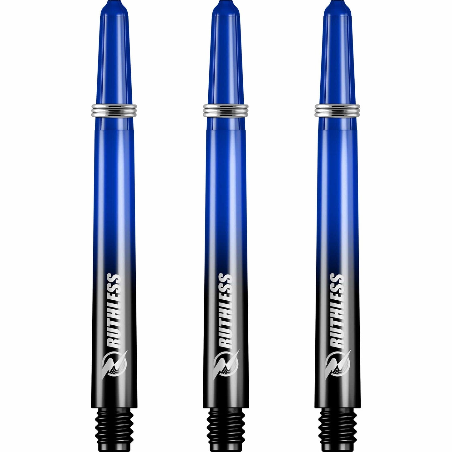 Ruthless Deflectagrip Plus Dart Shafts - Polycarbonate Stems with Springs - Blue Medium