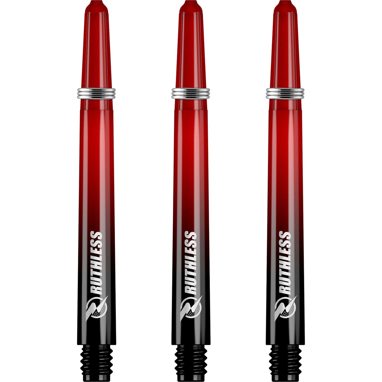 Ruthless Deflectagrip Plus Dart Shafts - Polycarbonate Stems with Springs - Red Medium