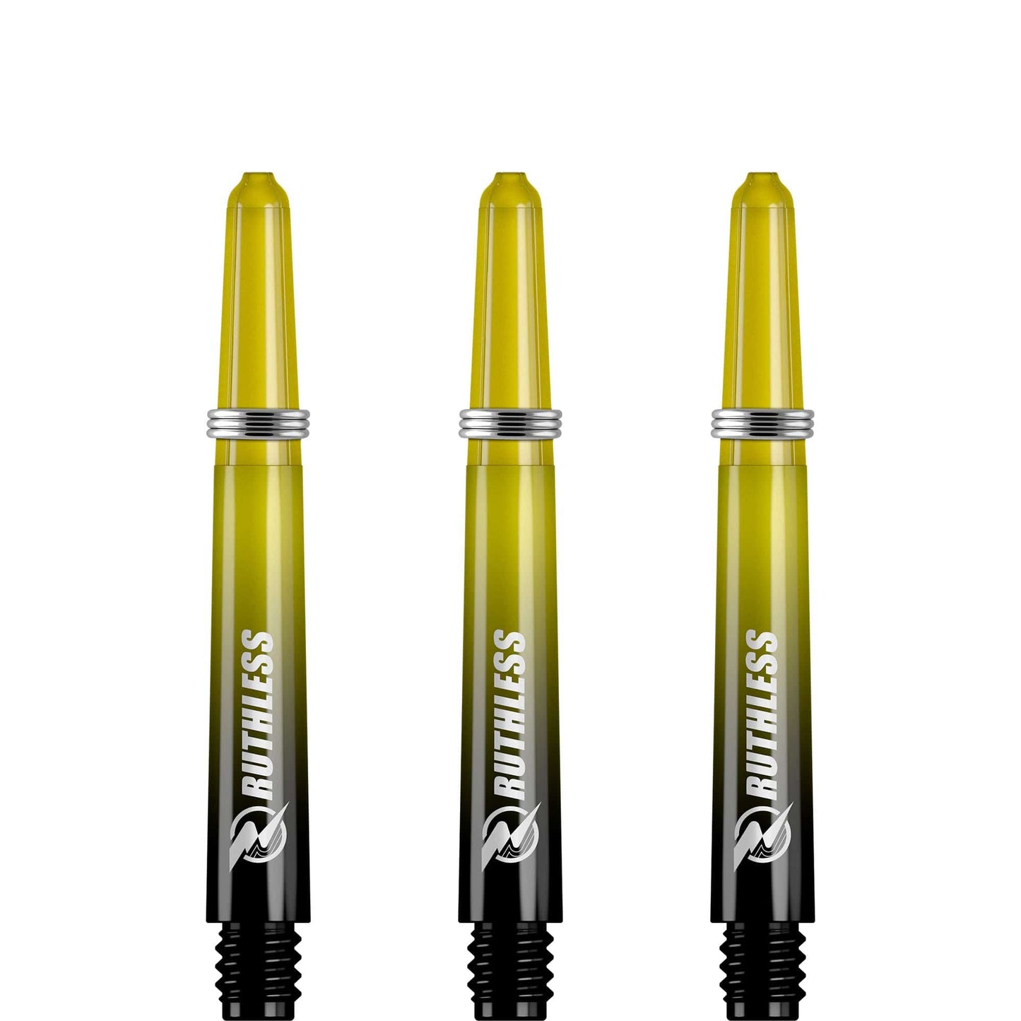 Ruthless Deflectagrip Plus Dart Shafts - Polycarbonate Stems with Springs - Yellow Tweenie