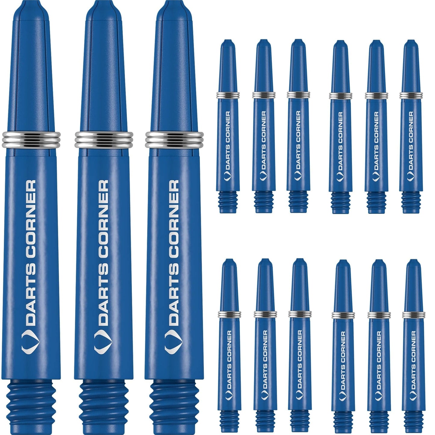 Darts Corner Nylon Dart Shafts - VALUE PACK - 5 Sets - Blue Short