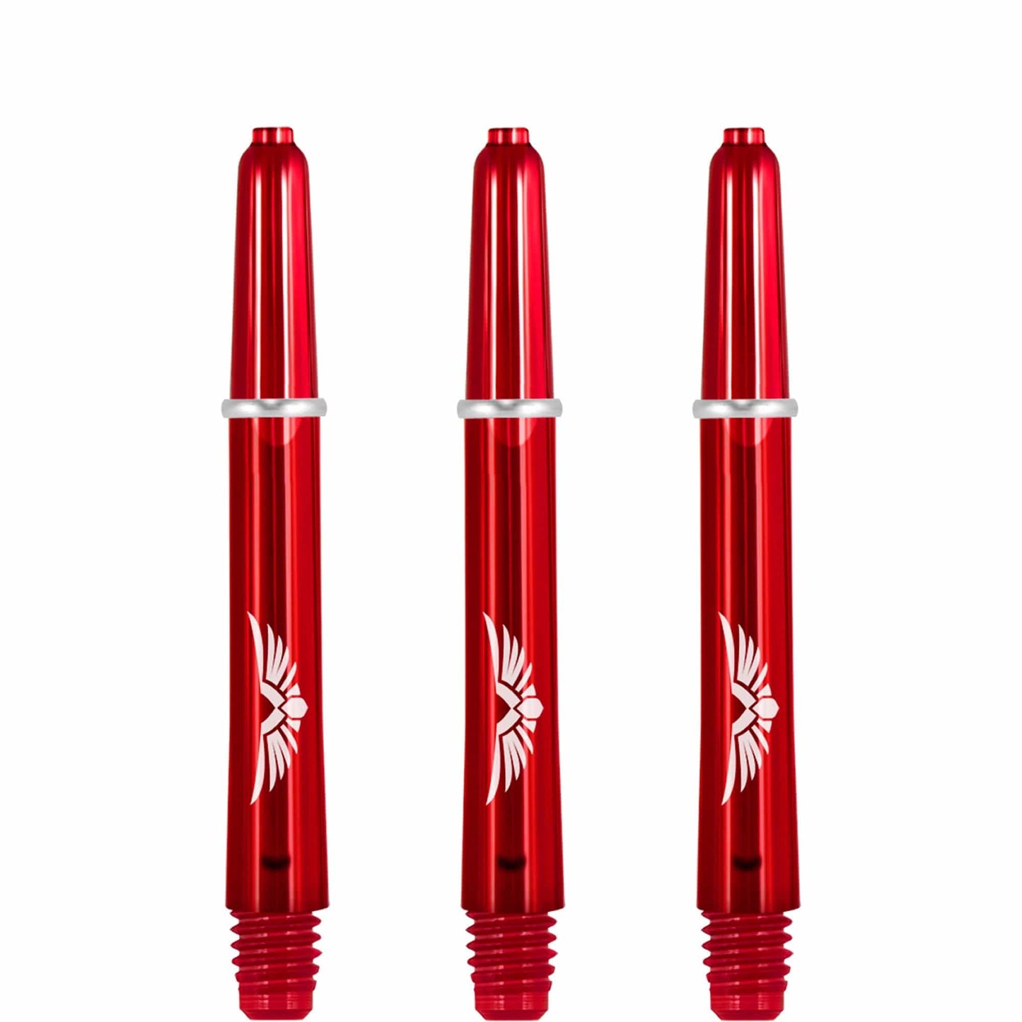 Shot Eagle Claw Dart Shafts - with Machined Rings - Strong Polycarbonate Stems - Red Tweenie