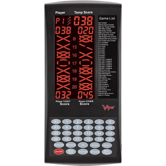 Viper ProScore Touchpad Scorer - 40 Games - Electronic Darts Scoring - Black