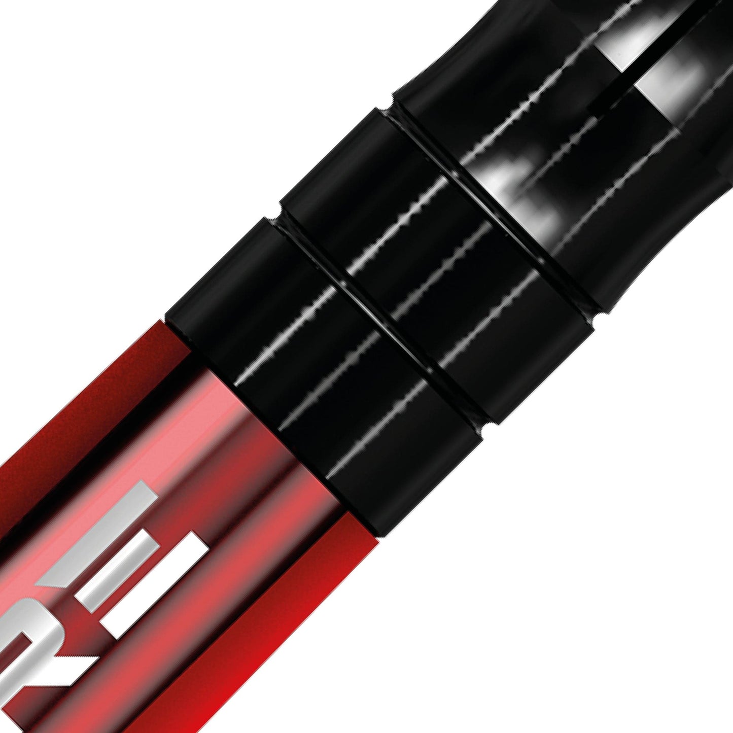 Mission Sabre Shafts - Polycarbonate Dart Stems - Red - Black Top
