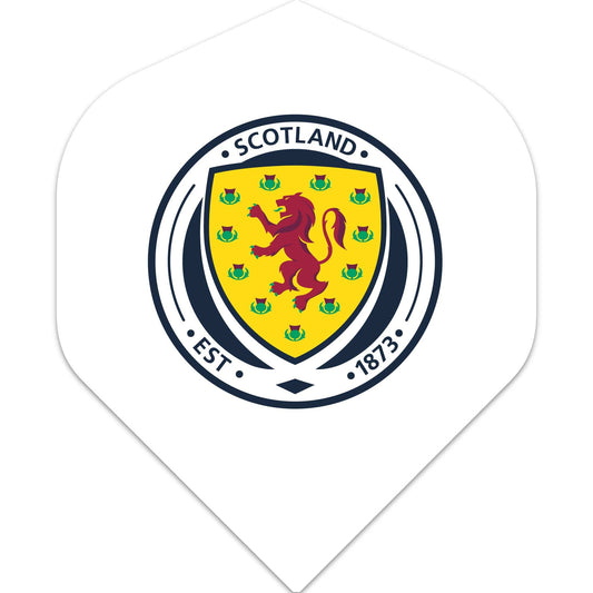 Scotland Football Dart Flights - Official Licensed - 100 Micron - No2 - Std - F1 - White - Logo