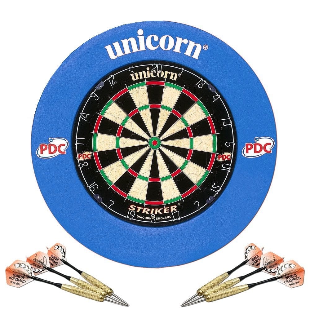 Unicorn Striker Surround & Striker Dartboard Home Darts Centre Blue