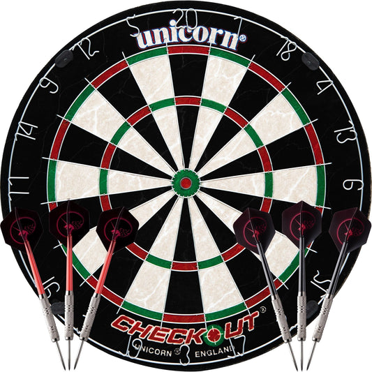 Unicorn Checkout Dartboard - inc 2 sets of Darts - Full Starter Set