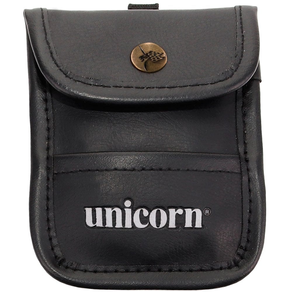 Unicorn Accessory Pouch Case - Push Button - Leather - Black