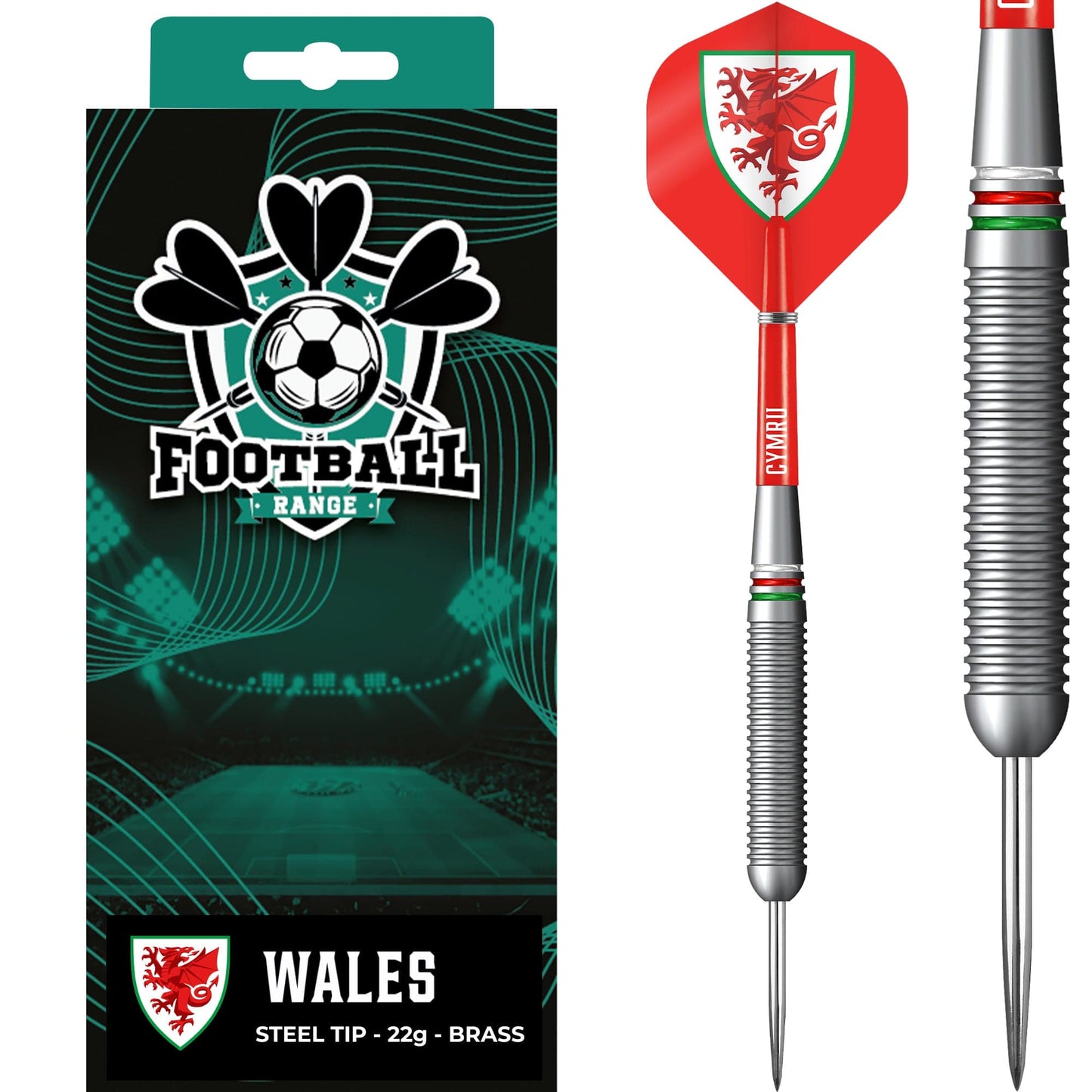 Wales FA - Darts - Steel Tip Brass - Official Licensed - Welsh Cymru