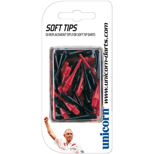 Unicorn Spare Soft Tip Points - Softips - Pack 50 - Black & Red