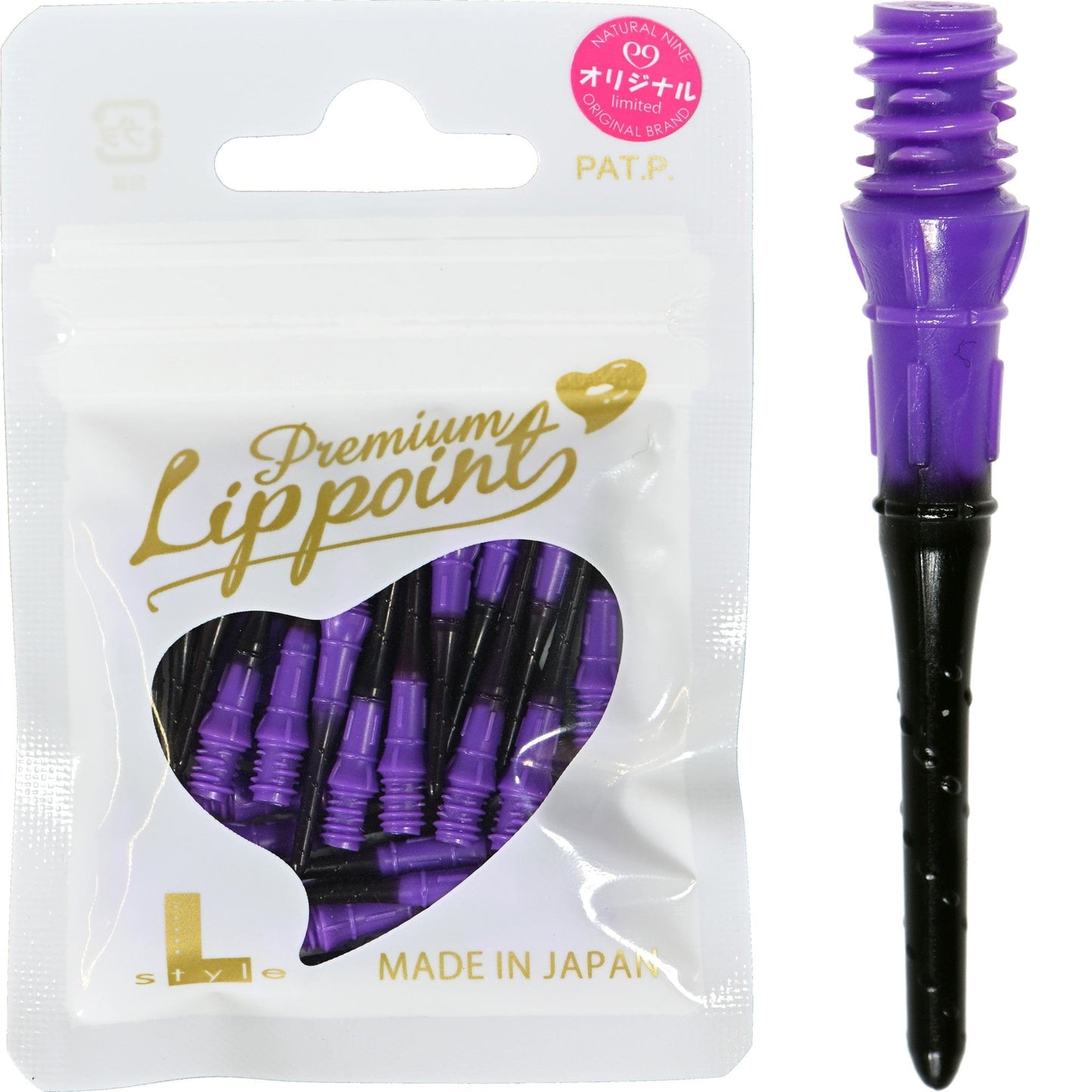 L-Style N9 - Lip Points Two Tone - Spare Black Tips - 2ba - Pack 30 Purple
