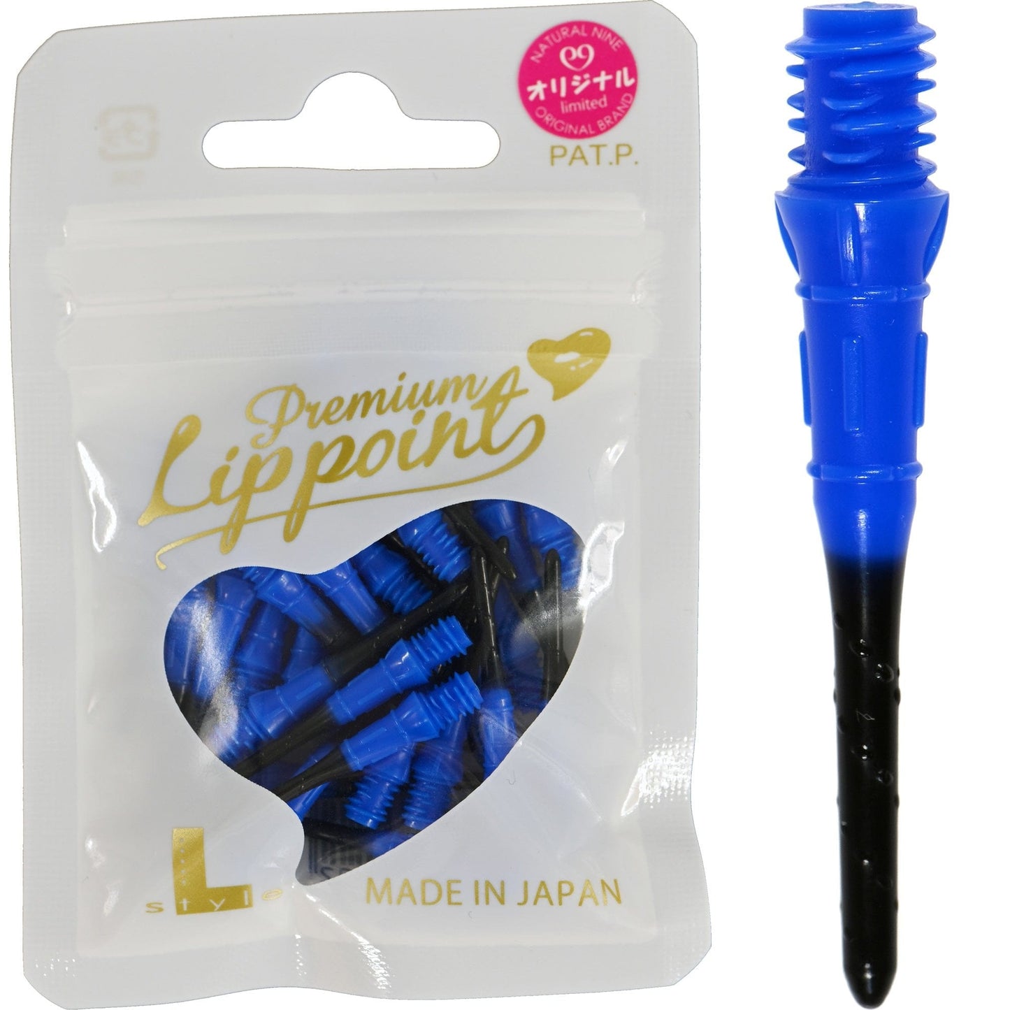L-Style N9 - Lip Points Two Tone - Spare Black Tips - 2ba - Pack 30 Blue