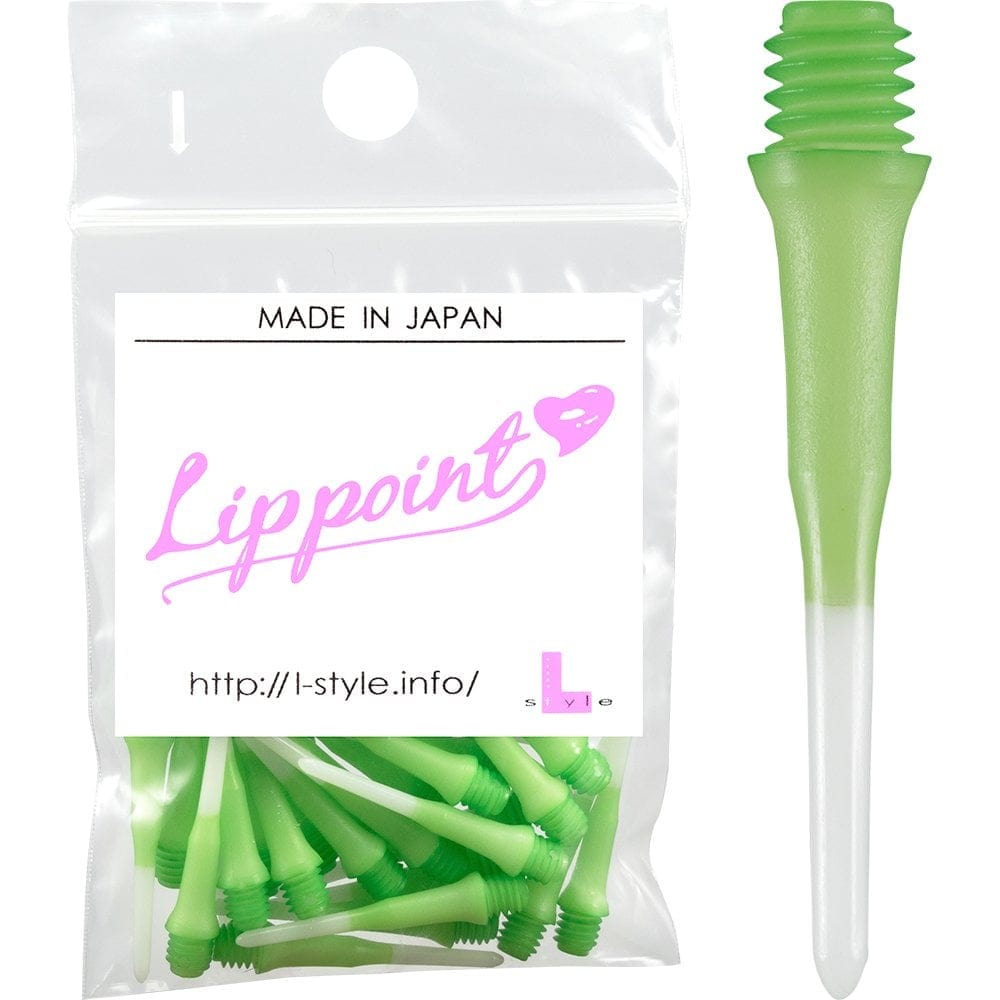 L-Style Lip Points - Two Tone - Spare Tips - Lippoints - 2ba - Pack 30 Green