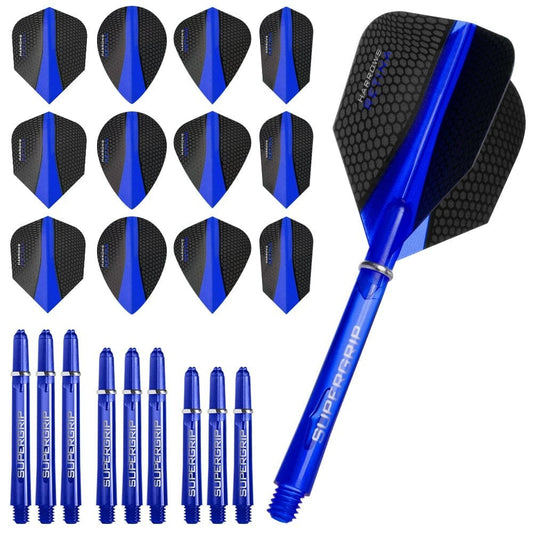 Harrows Retina Dart Flights and Shafts Combo Kit - Mixed - Dark Blue