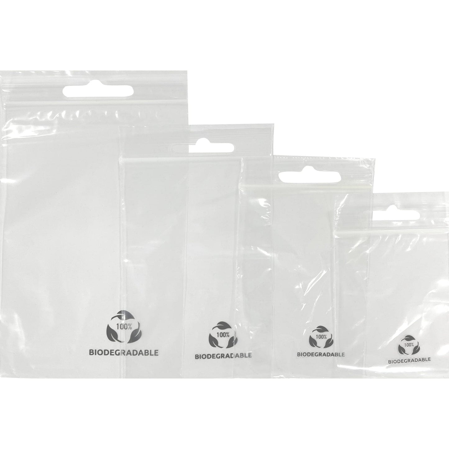 Biodegradable Clear Grip Seal Bags with Euroslot (100) - B80 - 12cm X 8cm