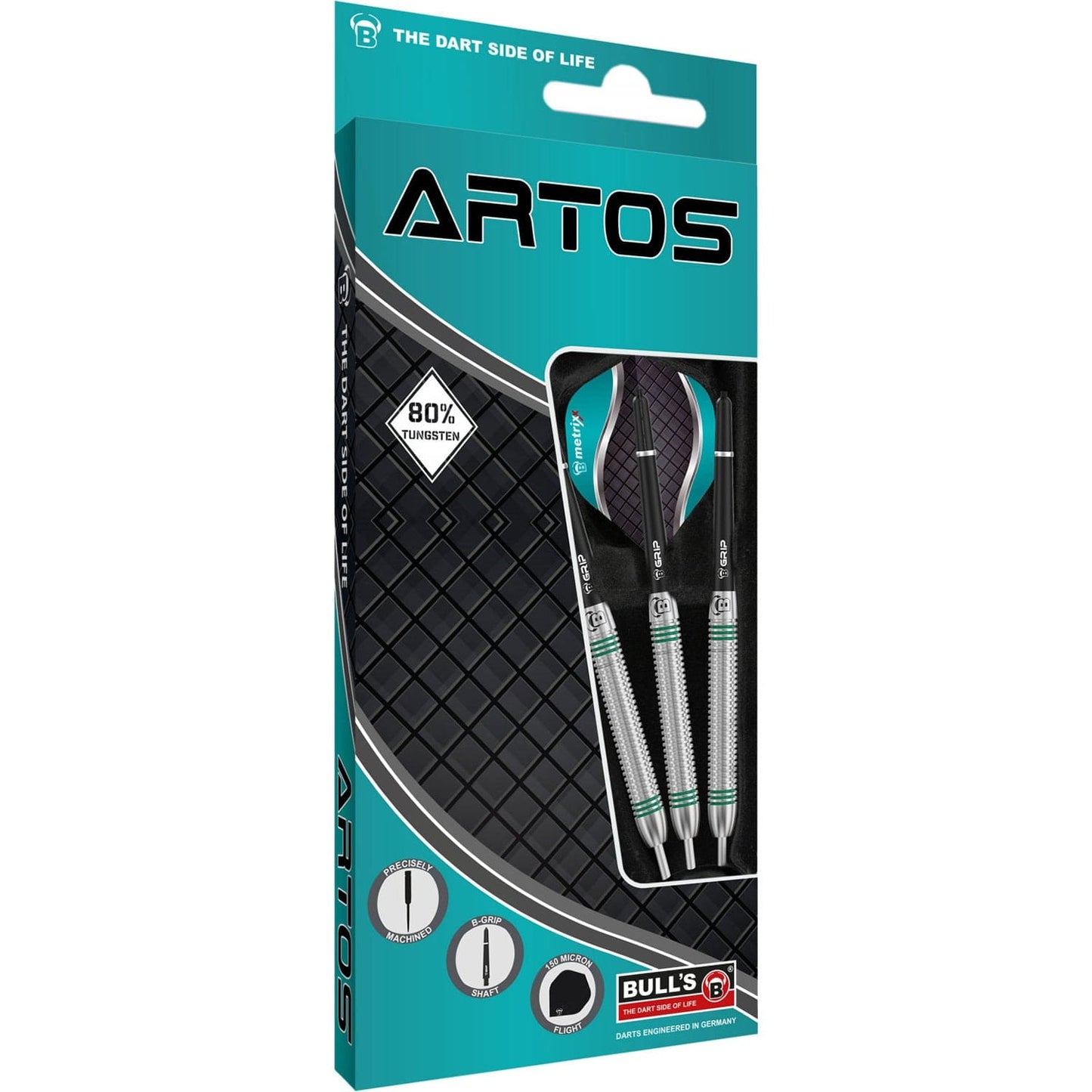 BULL'S Artos AR1 Darts - Steel Tip - 80% Tungsten - Mint Green