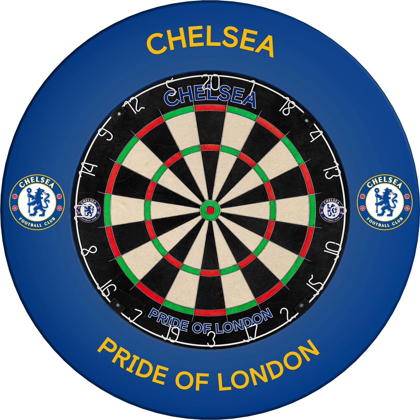 Chelsea Football Dartboard Surround - Official Licensed - Chelsea FC - S2 - Pride Of London - Yellow