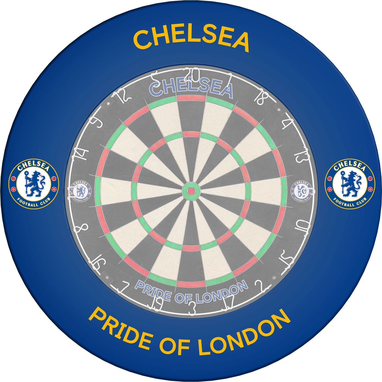 Chelsea Football Dartboard Surround - Official Licensed - Chelsea FC - S2 - Pride Of London - Yellow