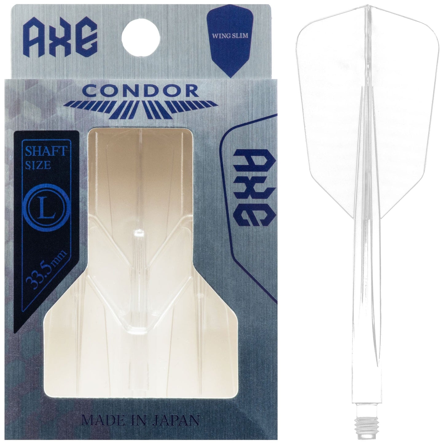 Condor AXE Dart Flights - Slim - Wing - Clear Long