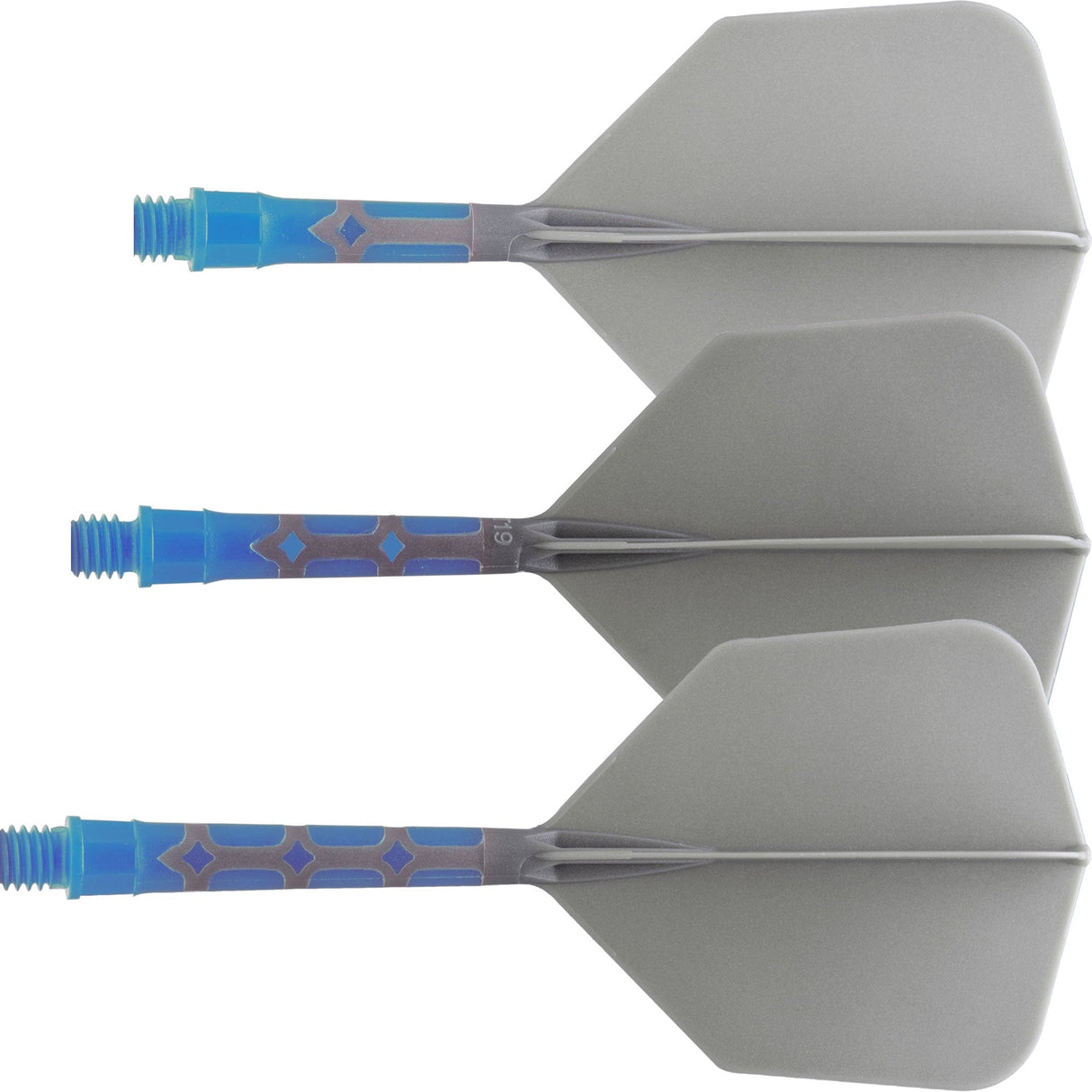 Cuesoul Rost T19 Integrated Dart Shaft and Flights - Big Wing - Sky Blue with Grey Flight
