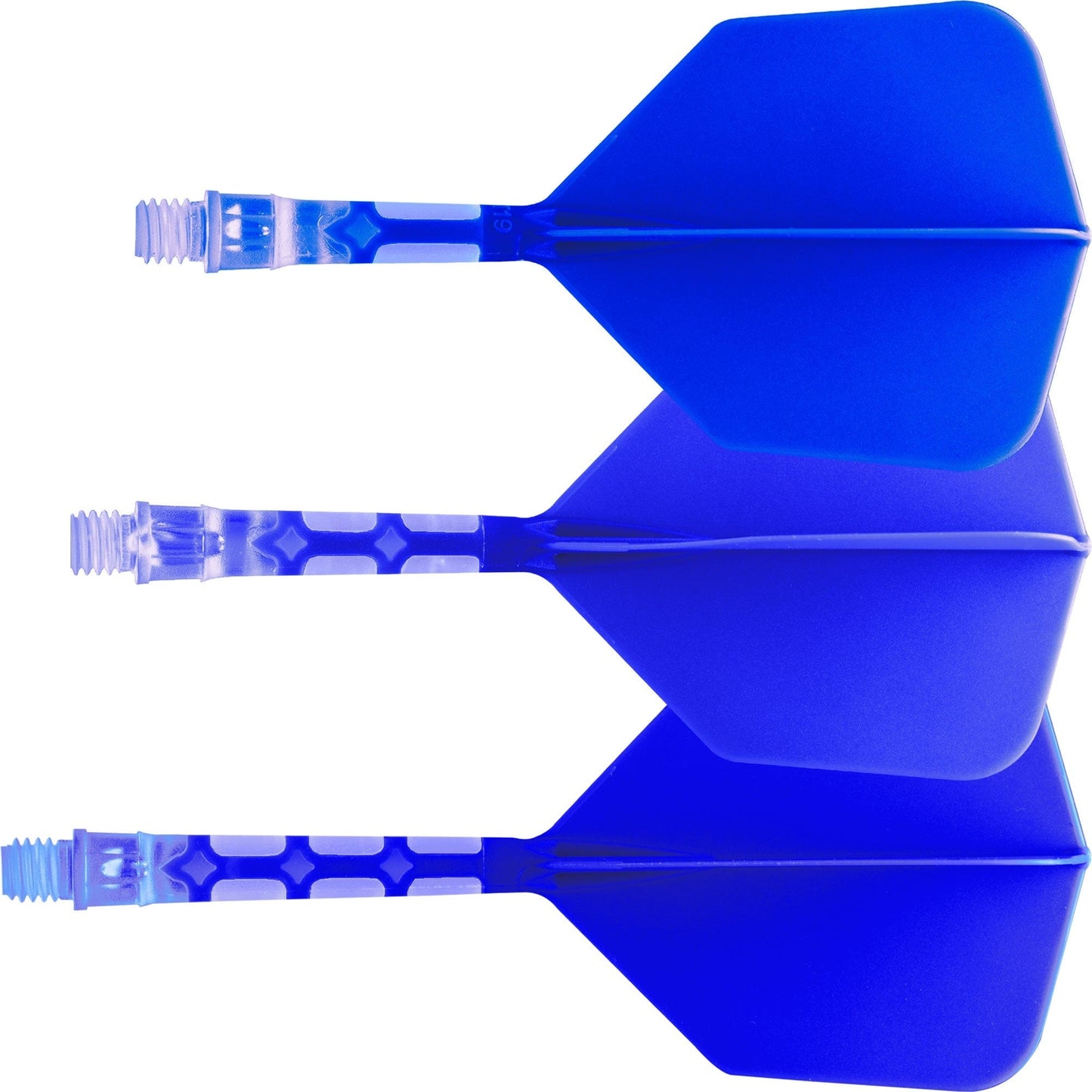 Cuesoul Rost T19 Integrated Dart Shaft and Flights - Big Wing - Clear with Blue Flight