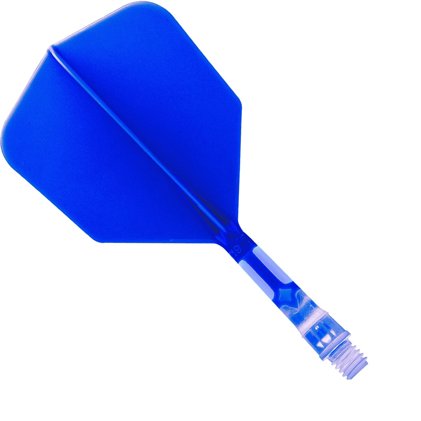 Cuesoul Rost T19 Integrated Dart Shaft and Flights - Big Wing - Clear with Blue Flight Short
