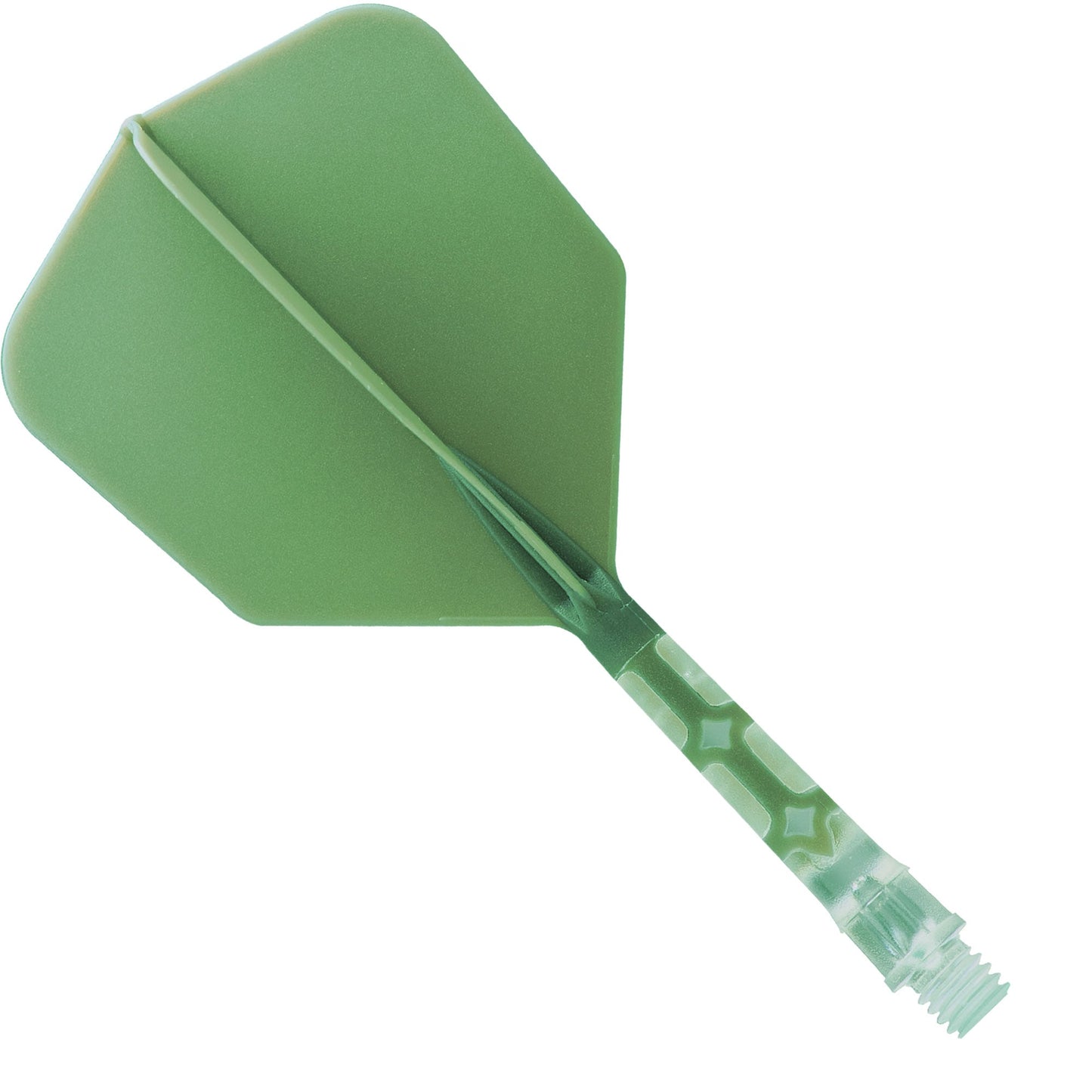 Cuesoul Rost T19 Integrated Dart Shaft and Flights - Big Wing - Clear with Green Flight Medium