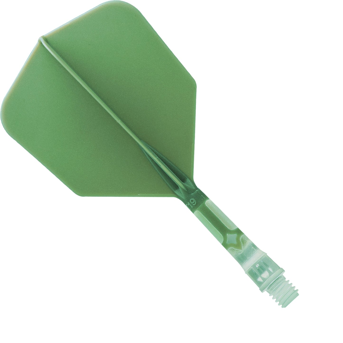 Cuesoul Rost T19 Integrated Dart Shaft and Flights - Big Wing - Clear with Green Flight Short