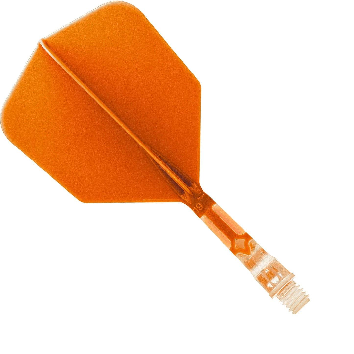 Cuesoul Rost T19 Integrated Dart Shaft and Flights - Big Wing - Clear with Orange Flight Short