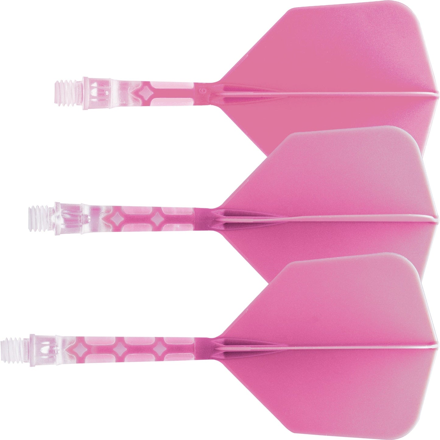 Cuesoul Rost T19 Integrated Dart Shaft and Flights - Big Wing - Clear with Pink Flight